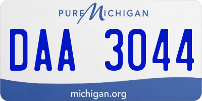 MI license plate DAA3044