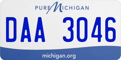 MI license plate DAA3046