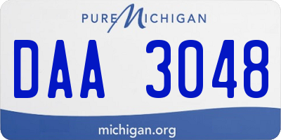 MI license plate DAA3048