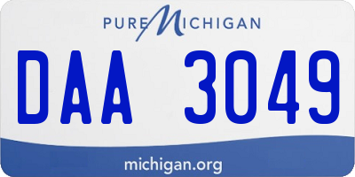 MI license plate DAA3049