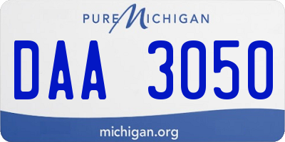 MI license plate DAA3050