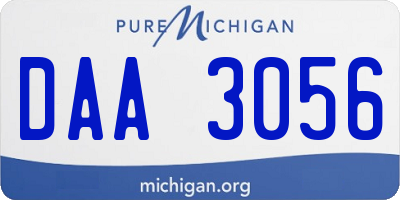 MI license plate DAA3056