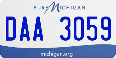 MI license plate DAA3059