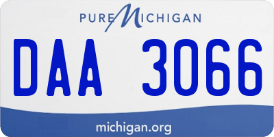 MI license plate DAA3066