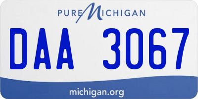 MI license plate DAA3067