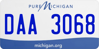 MI license plate DAA3068