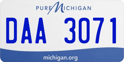 MI license plate DAA3071