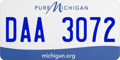 MI license plate DAA3072
