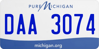 MI license plate DAA3074