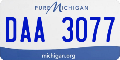 MI license plate DAA3077