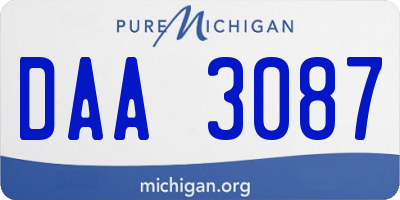 MI license plate DAA3087
