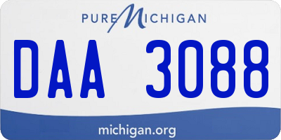 MI license plate DAA3088