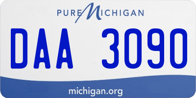 MI license plate DAA3090