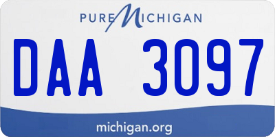 MI license plate DAA3097