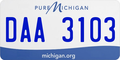 MI license plate DAA3103