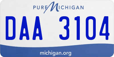 MI license plate DAA3104