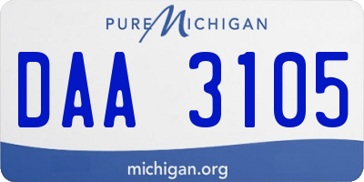 MI license plate DAA3105