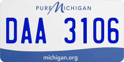 MI license plate DAA3106