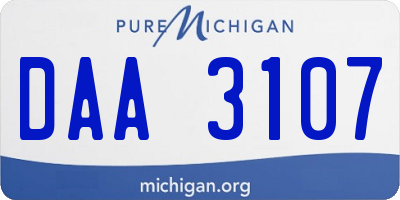 MI license plate DAA3107