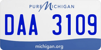 MI license plate DAA3109