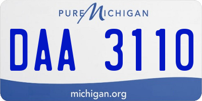 MI license plate DAA3110