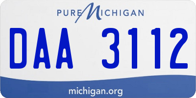 MI license plate DAA3112