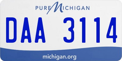 MI license plate DAA3114