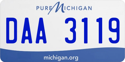 MI license plate DAA3119