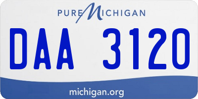 MI license plate DAA3120