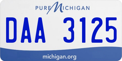 MI license plate DAA3125