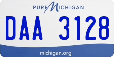 MI license plate DAA3128