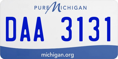 MI license plate DAA3131