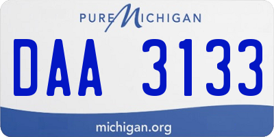 MI license plate DAA3133