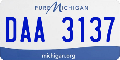 MI license plate DAA3137