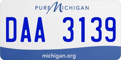 MI license plate DAA3139