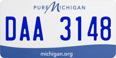 MI license plate DAA3148