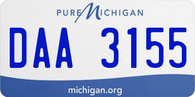 MI license plate DAA3155