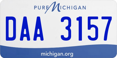 MI license plate DAA3157