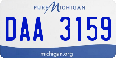 MI license plate DAA3159