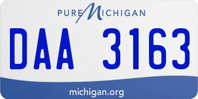 MI license plate DAA3163