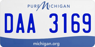 MI license plate DAA3169