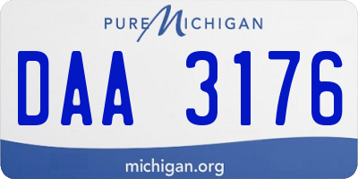 MI license plate DAA3176