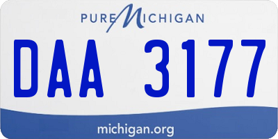 MI license plate DAA3177
