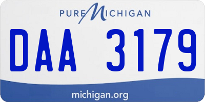 MI license plate DAA3179