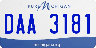 MI license plate DAA3181