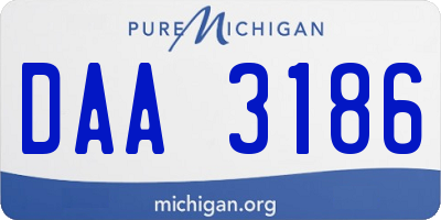 MI license plate DAA3186