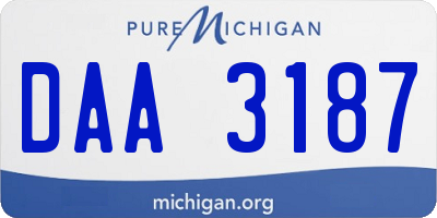 MI license plate DAA3187