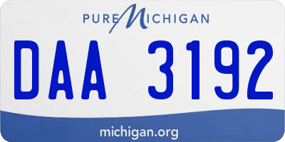 MI license plate DAA3192