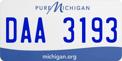 MI license plate DAA3193