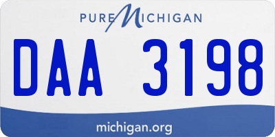 MI license plate DAA3198